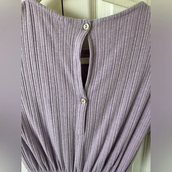 Zara Jumpsuit Womens 12 Pants Empire Waist Cap Sleeves Wide Leg Spring Lavander - Picture 5 of 7